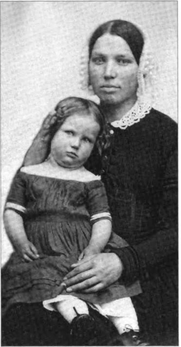 The two "leading ladies" on the maternal side of the Shurtleff family, circa 1852. Maria Louisa at about age 28 and her youngest child, Charlotte Avery, about two.