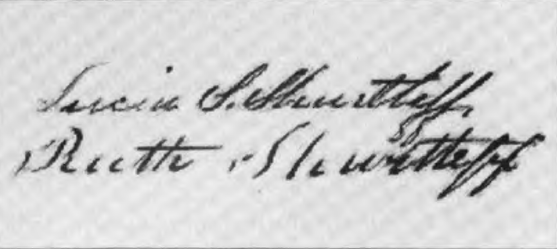 Signature Lucia S Shurtleff & Ruth Shurtleff