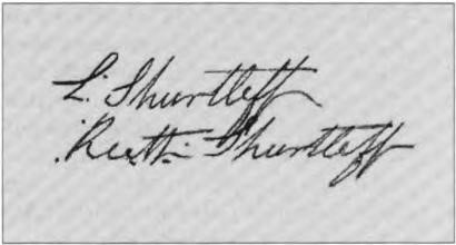 Signature of Lothrop & Ruth Shurtleff