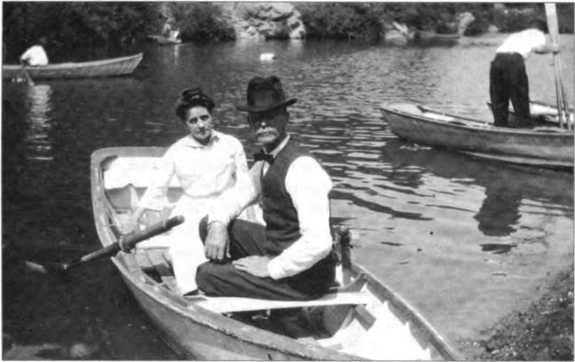 Frank and Fannie on the Rusian river in their .50 rowboat, circa 1910