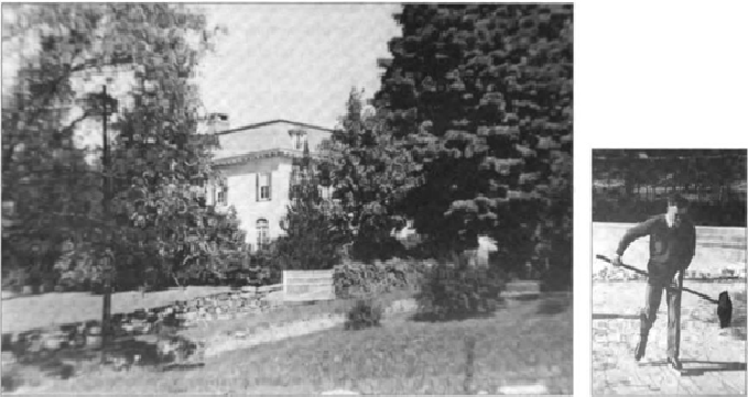 Hazle's favorite home on the East Coast, her beloved Cherry Hill Road "new farm," in Greenwich, Connecticut, circa 1937. In front the small pond where Roy learned to ice-skate, assisted by a stable broom to keep himself upright.