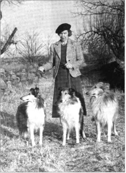 A great therapy for Hazle were her elegant collie show-dogs, Greenwich, 1937.