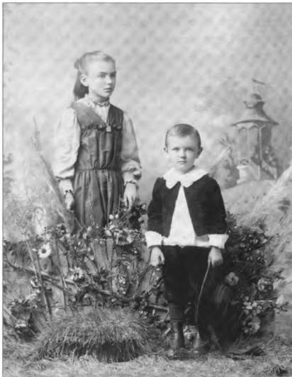 An early photo of Roy at about five years of age with his friend, and half sister, Nettie, in Grass Valley.