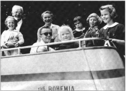 Roy and Mabel on their annual summer getaway with family to the Bohemian Grove, circa 1951