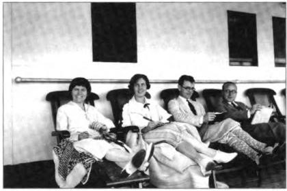 Roy and Hazle (center) on board ship on their way to Peru, 1926.