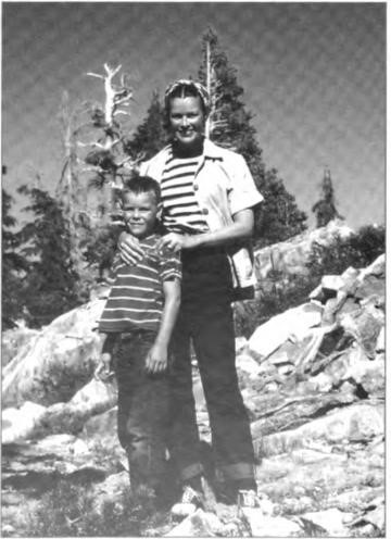 Bill and Bobbie on the Brook Trail, circa 1949.