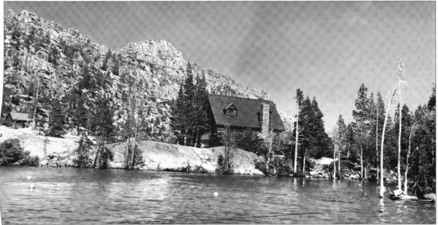 The Echo Lake cabin, located on the channel joining the upper and lower lakes, circa 1950.