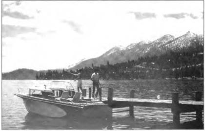 The faithful, graceful Flipper in 2004 was finally put out to pasture, as a gift to a younger couple who could put it to better use. Flipper at Shurtleff dock, Tahoe, circa 1995.