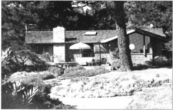 Gene and Betty's Carmel home. To the west lies the Pacific ocean and to the front is the famous Pebble Beach Golf Course. Carmel by the Sea, circa 1972