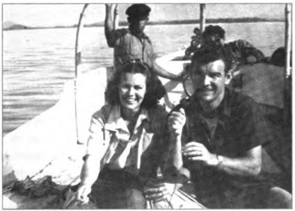 Lawton and Bobbie on their honeymoon in Mazatlan, Mexico, December 1939. Fabulous fisherman, Carne Seca piloting.