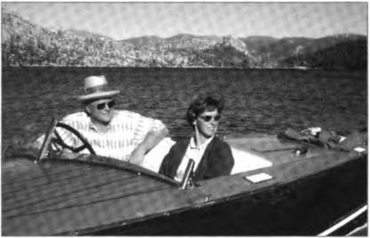 Willard and Nance in their new 112-horsepower Triad at Echo Lake, early 1950s.