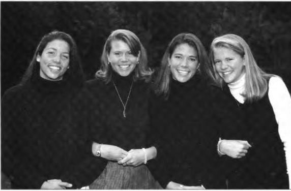 The Rowe girls: (left to right) 
Meredith, Courtney, Bentley, 
and Perrin, Tahoe, mid-1990s
