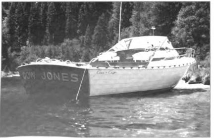 Willard's Dow Jones, the imposing craft that was the family mainstay for more than 30 years. Tahoe, circa 1970s.