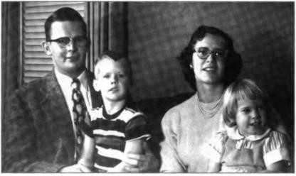 Betty's husband, Ray Swanson, son Richard, Betty and young daughter, Sherryl, Tacoma, Washington, November 1953.