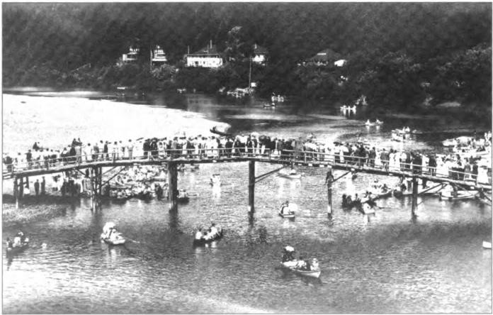 Onlookers would watch in awe as Harry dove off the bridge at Monte Rio into the dangerously shallow water below.