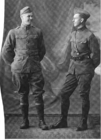 Harry (right) and his younger brother, Don, pictured together in Bordeaux, France, only a few days after the 11 November 1918 Armistice was signed ending World War I,