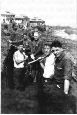 In 1917 Harry (left) enlisted as a private in the fourth U.S. Engineers and began as a "mule skinner" digging ditches and latrine pits.