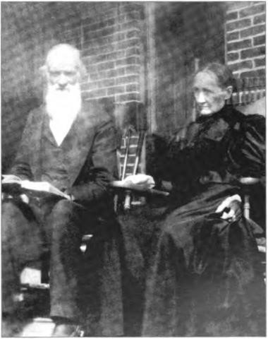 Minnie's mother, Amanda Davis, with her brother 
Redman Wilfley, at the Jackson Place, Big Horn, Wyoming,
late 1800s.
