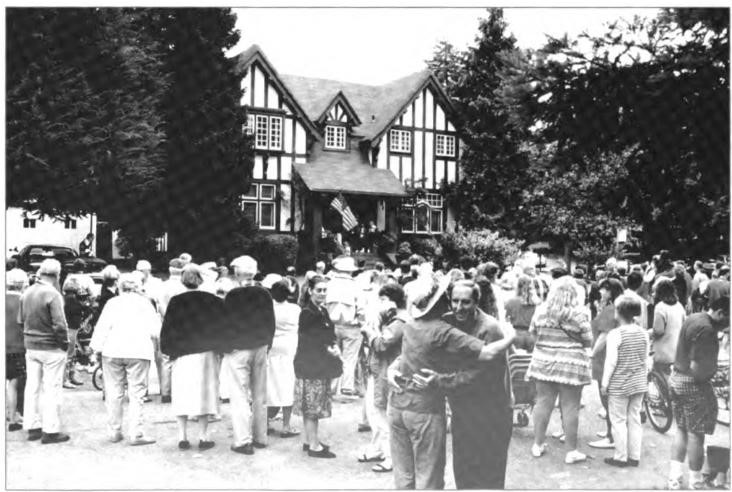 Neighbors came from all sides to give a surprise party at his house for Don on his 100th birthday.