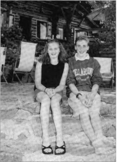 The Jochims' children, Jenna and Evan, at the Honey-moon cottage, Lake Tahoe, 2003.