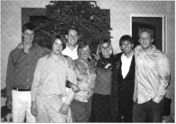 Left to right: Randall Martin, Patrick Martin, Blair Martin, Willi Martin Hilliard, Julie Martin, Matthew Martin, and Brandon Martin, Christmas 2003.