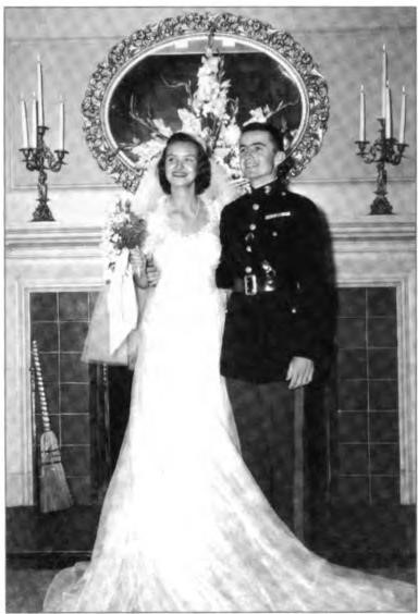 Nonie Peet married to Bern Kelly in September 1943 at the home of Don and Billie Lawton in Berkeley.