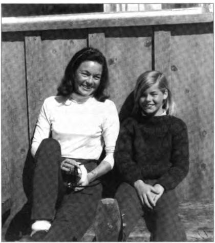 Willi with Betsy La Rue Martin at Sugar Bowl ski resort in the Sierra Nevada near Lake Tahoe, 1964. She was 10 years old.